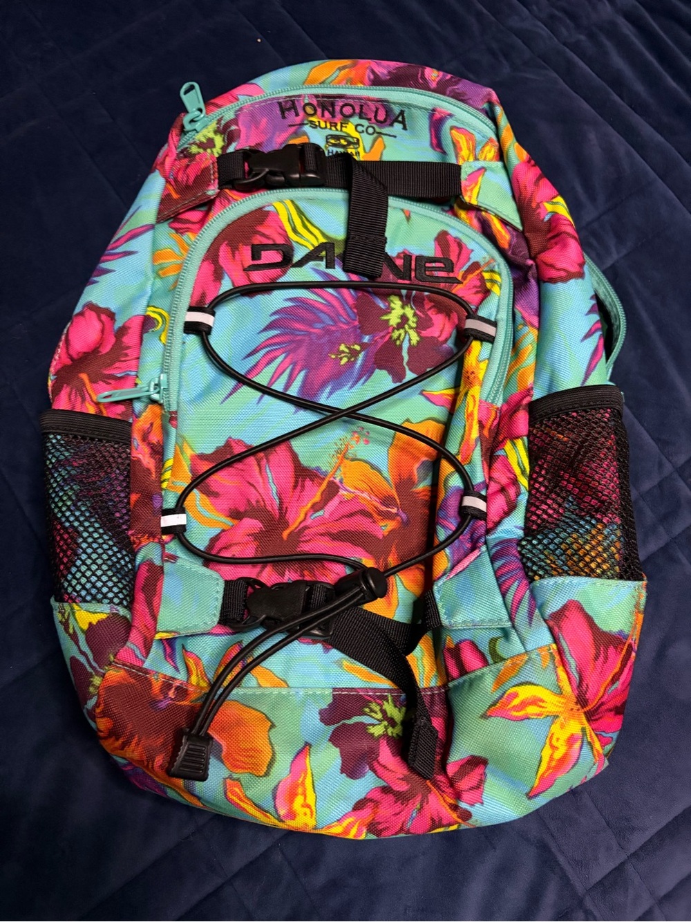 Dakine Honolulu Surf Co. Floral Backpack - Turquoise & Pink